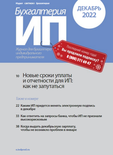 [Актион] Журнал Бухгалтерия ИП. Подписка на 2023 год