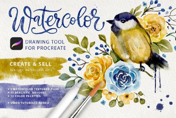 Акварельные кисти для Procreate / Watercolor Tool Kit Brushes for Procreate [Red Ink]