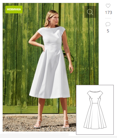 [burdastyle] Платье с расклешенной юбкой №114  выкройка из Burda