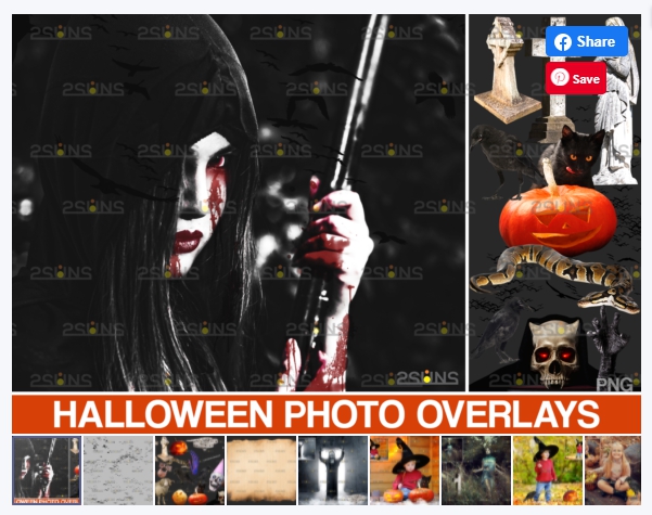 [Creativefabrica] Halloween Clipart & Halloween Overlays