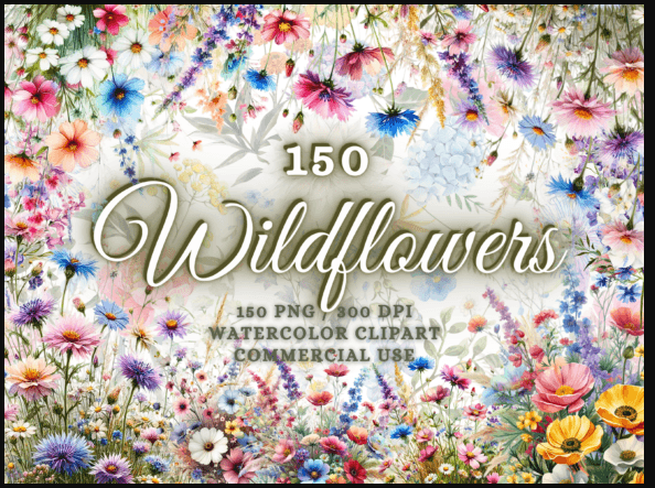 [Creativefabrica] Wildflowers Clipart  Wildflowers Png