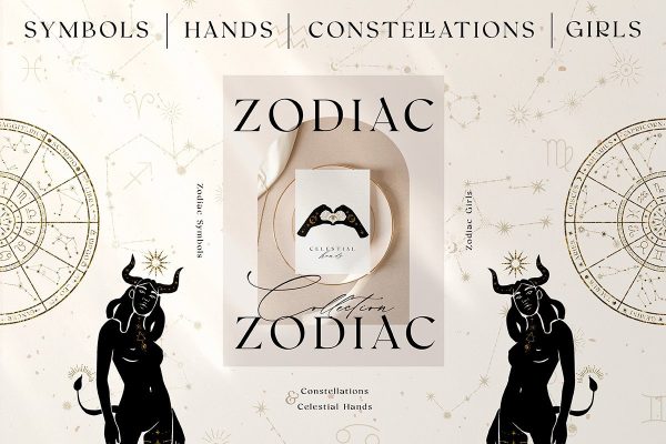 [CreativeMarket] Набор Zodiac Celestial Constellations [NassyArt]