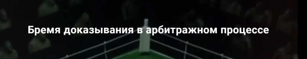 [Цивилистика] Бремя доказывания в арбитражном процессе [Андрей Егоров, Дмитрий Гуськов]
