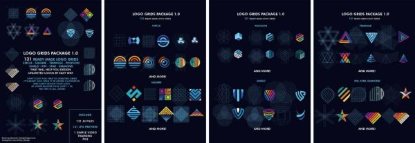 [graphic designs] Набор сеток логотипа 1.0. Logo grids package 1.0