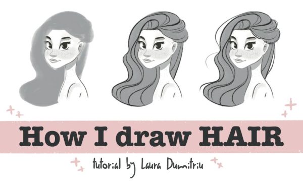 Как рисовать волосы персонажа / How I draw hair [Laura Dumitriu]