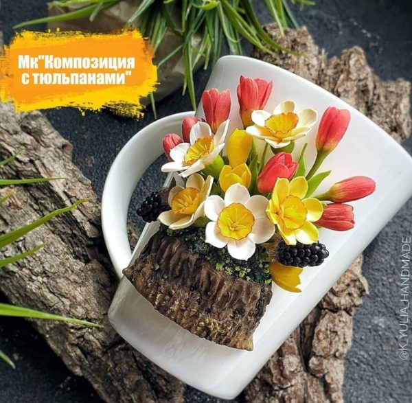 Композиция с тюльпанами [k.yulia_handmade]