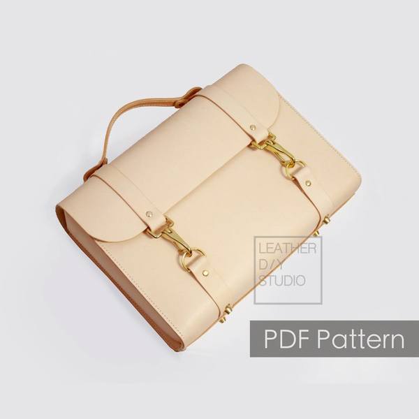 Кожаный портфель Crossbody №43 [LeatherDIYStudio]