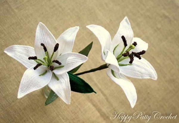 Lily Flower, Centerpiece/Цветок лилии, центральное украшение [HappyPattyCrochet]