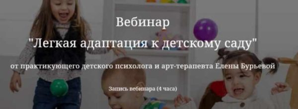 Лёгкая адаптация к детскому саду 2020 [Елена Бурьевая]