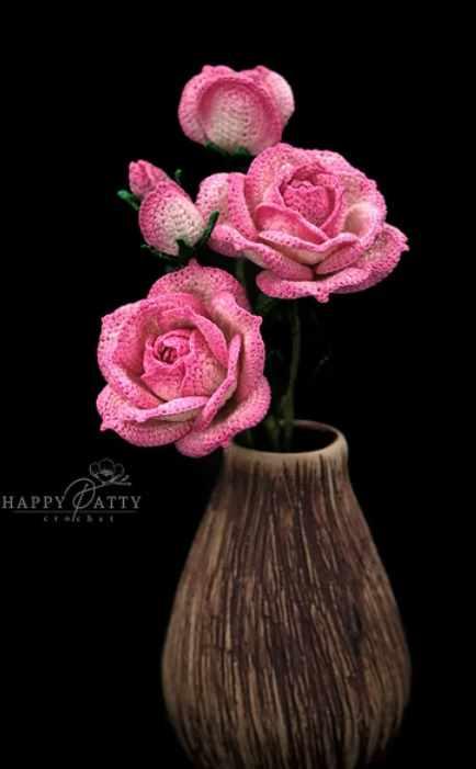 Mini Stem Rose/Мини-штамбовая роза [HappyPattyCrochet]