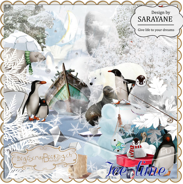 Новогодняя фотокнига. Ice time [Digiscrapbooking]