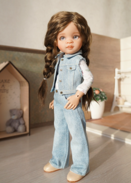 [Papinolya_dolls] Джинсовый жилет для кукол PaolaReina. Выкройка без описания работы [Ольга Папина]