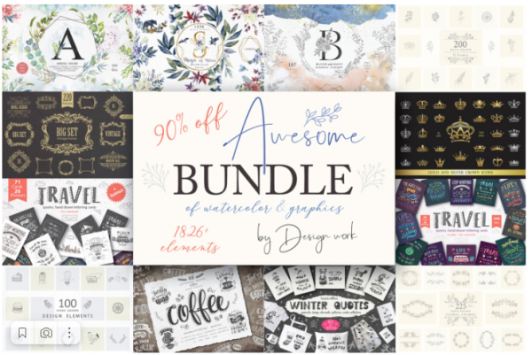 [TheHungryJpeg] Невероятный набор графики / Awesome Bundle by Design Work