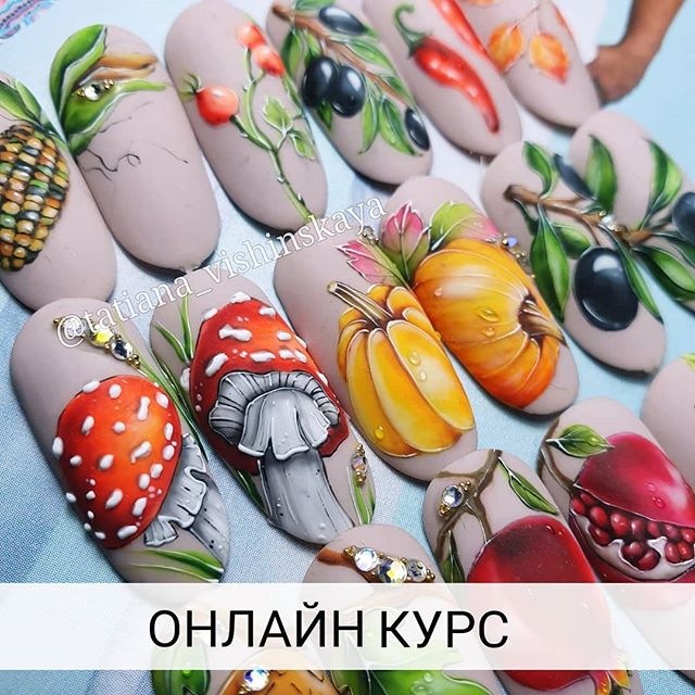 [Vishinskaya school] Краски осени гель лаками  [Татьяна Вишинская]