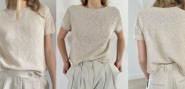 [Вяжи.ру] Топ с круглой кокеткой Plain Yoke Tee 20 Solo [Lene Holme Samsøe]