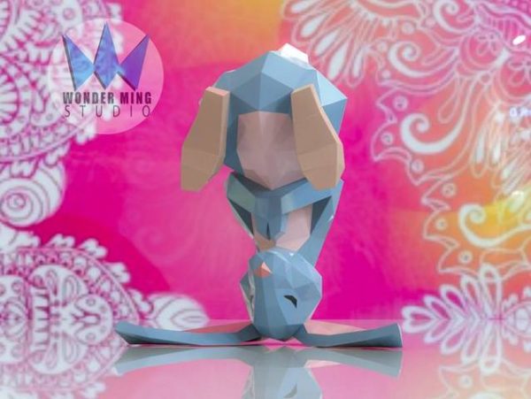 [WonderMingStudio] Кролик-йога. Papercraft