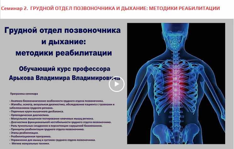 Протоколы реабилитации травм и заболеваний грудного отдела позвоночника [Владимир Арьков]