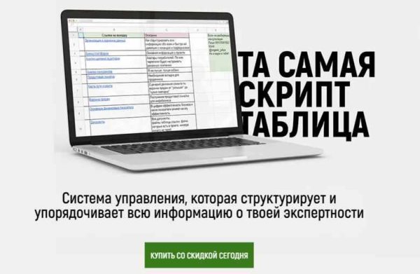 Скрипт-таблица управления экспертностью [Юлия Бутенко]