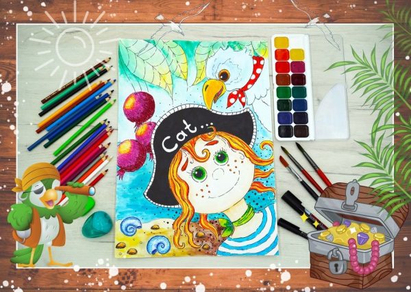 Урок рисования [5+]: Пиратка КЭТ [Юлия Арсентьева]