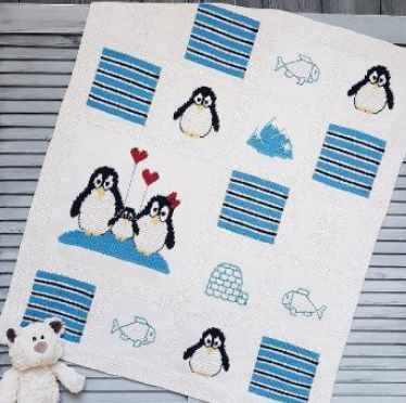 [Вязание] МК Плед Пингвины [marine_knits]