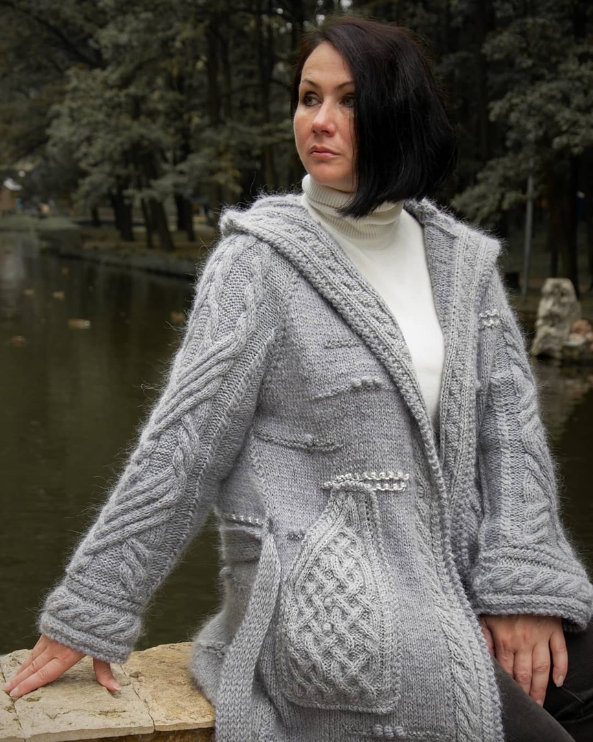 Вязаный кардиган с капюшоном [olga_barsukova_design]