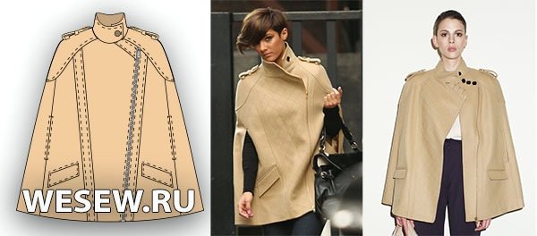 [wesew.ru] Пальто-кейп  модная и практичная одежда для весенней погоды