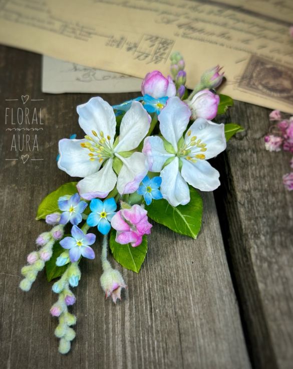 [floralaura23] Яблоня с незабудками [Ольга Бутяева]